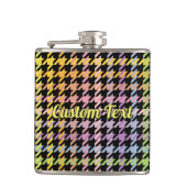 Regenboog Houndstooth Patroon Heupfles (Voorkant)