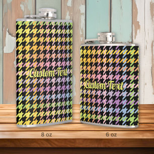 Regenboog Houndstooth Patroon Heupfles