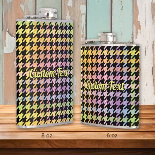 Regenboog Houndstooth Patroon Heupfles