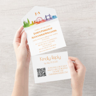 Regenboog Huwelijk LGBT Pride RSVP QR Code All In One Uitnodiging