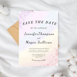 Regenboog Huwelijk Save the Date Kaart