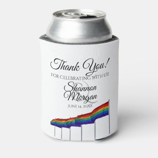 Regenboog Huwelijksfavoriet Dank U Blikjeskoeler (Blikje Achterkant)