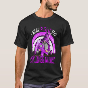 Regenboog I Draag Paarse cystische fibrose bewustz T-shirt