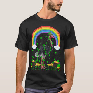 Regenboog Ierse Shamrock Struisvogel Vogel St. Pat T-shirt