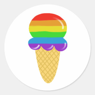 Regenboog ijsje kegel stickers