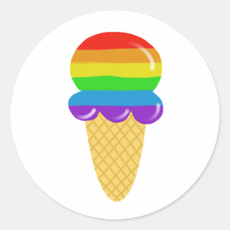 Regenboog ijsje kegel stickers