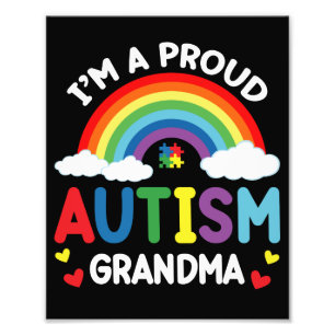 Regenboog Ik ben een trotse autisme-oma Autisme be Foto Afdruk