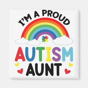 Regenboog Ik ben een trotse autisme tante Autisme Magneet