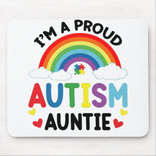Regenboog Ik ben een trotse autisme-tante Autisme Muismat