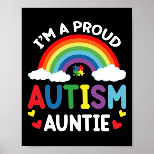 Regenboog Ik ben een trotse autisme-tante Autisme  Poster