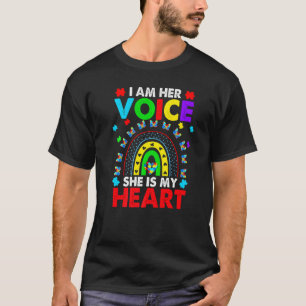 Regenboog Ik Ben Haar Stem Zij Is Mijn Hart Autism T-shirt