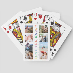 Regenboog 'IK HOU VAN JE PAPA' Fotocollage Aandenk Pokerkaarten