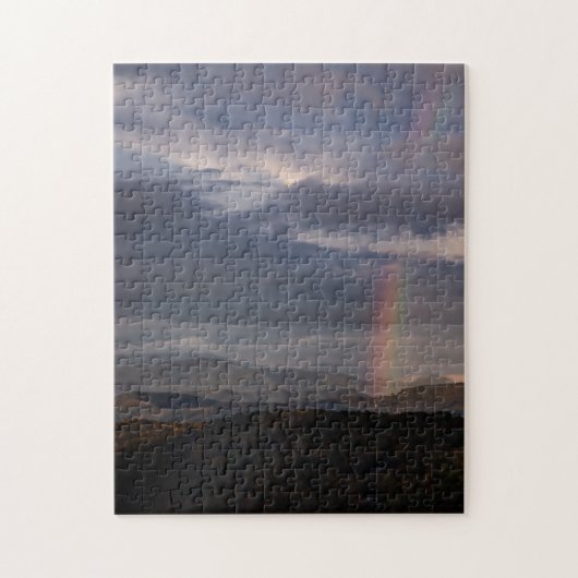 Regenboog in de bergen. legpuzzel (Verticaal)