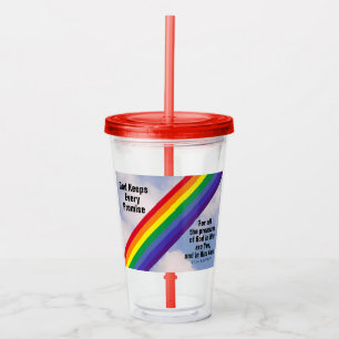 Regenboog in de Sky Inspirerend Bijbel Verses Cute Acryl Drinkbeker