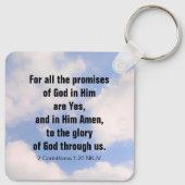 Regenboog in de Sky Inspirerend Bijbel Verses Cute Sleutelhanger (Achterkant)