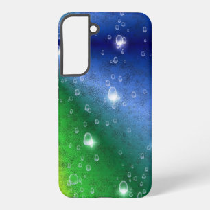 Regenboog in Elephant Skin Leather Optik & Raindro Samsung Galaxy Hoesje