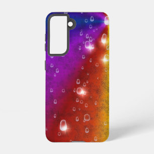 Regenboog in Elephant Skin Leather Optik, Regendru Samsung Galaxy Hoesje
