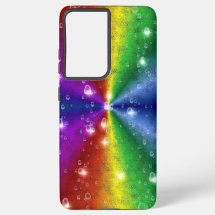 Regenboog in Elephant Skin Leather Optik, Regendru Samsung Galaxy Hoesje