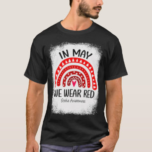 Regenboog In mei Draag we Red Stroke Awareness Maa T-shirt