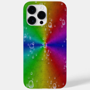 Regenboog in olifantenhuid lederen optik met drupp Case-Mate iPhone 14 pro max hoesje
