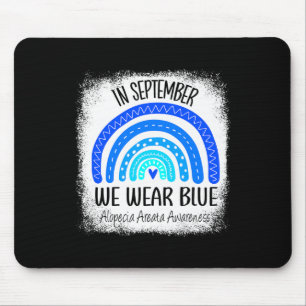Regenboog In september Draag we Blue Alopecia Area Muismat