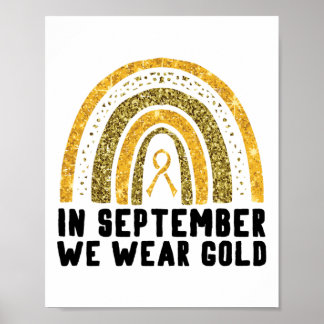 Regenboog In September dragen we goud Kinderkanker Poster