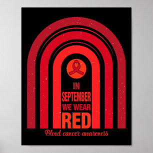 Regenboog In September dragen we rood Bloedkanker Poster