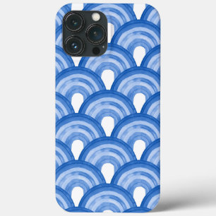 Regenboog in waterverf - blauw patroon iPhone 13 pro max hoesje