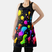 Regenboog inktverf spatten schort (Insitu)