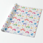 Regenboog Inpakpapier, Kleurrijke Cadeauverpakking Cadeaupapier (Uitgerold)