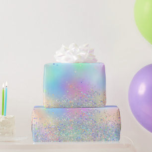 Regenboog Iridiserende Folie en Holografische Glit Cadeaupapier