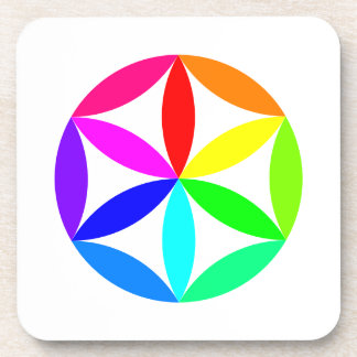 Regenboog Kaleidoscoop Harde plastic onderzetter