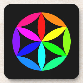 Regenboog Kaleidoscoop Harde Plastic Onderzetter