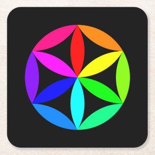Regenboog Kaleidoscoop Papier Onderzetter