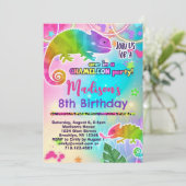 Regenboog Kameleon Verjaardagsfeest Kaart (Staand voorkant)