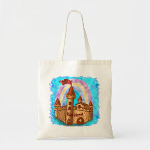 Regenboog Kasteel aangepaste naam Tote Bag