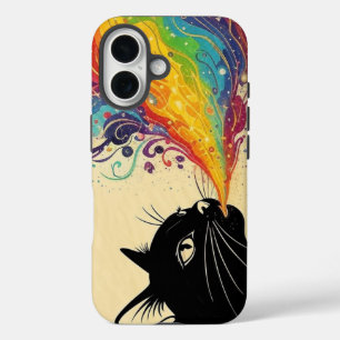 Regenboog kat iPhone 16 hoesje