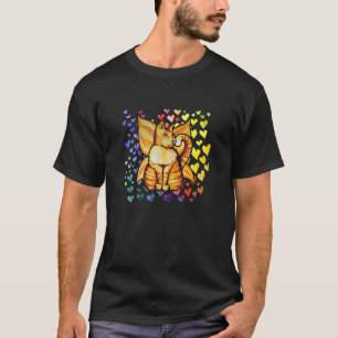 Regenboog Kat Fee Liebe Hartjes Schattig T-shirt