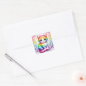 Regenboog kat stickers (Envelop)
