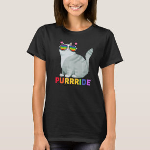 Regenboog Kat Zonnebril Lgbtq+ Gay Pride Vlag T-shirt