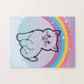regenboog katje  legpuzzel (Horizontaal)