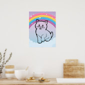 regenboog katje  poster (Keuken)