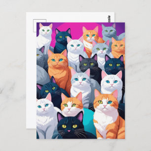 Regenboog Katten, Postcrossing Briefkaart