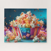 Regenboog Kermis Popcorn Legpuzzel (Horizontaal)