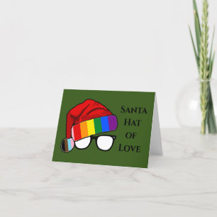 Regenboog Kerstman Hoed van Liefde Foto Feestdagen Kaart