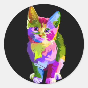 Regenboog kitten stickers