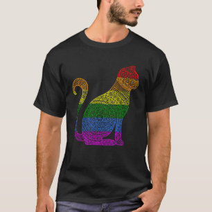 Regenboog Kitty Kat Mandala Lotus Bloem Yoga Medit T-shirt