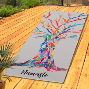 Regenboog Kleur Boom Namaste Yogamat