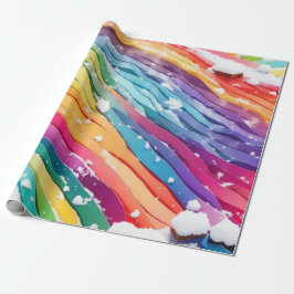 Regenboog Kleur golflijn Cadeaupapier