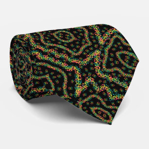 Regenboog Kleur Seurat Stijl Pointillisme Patroon Stropdas